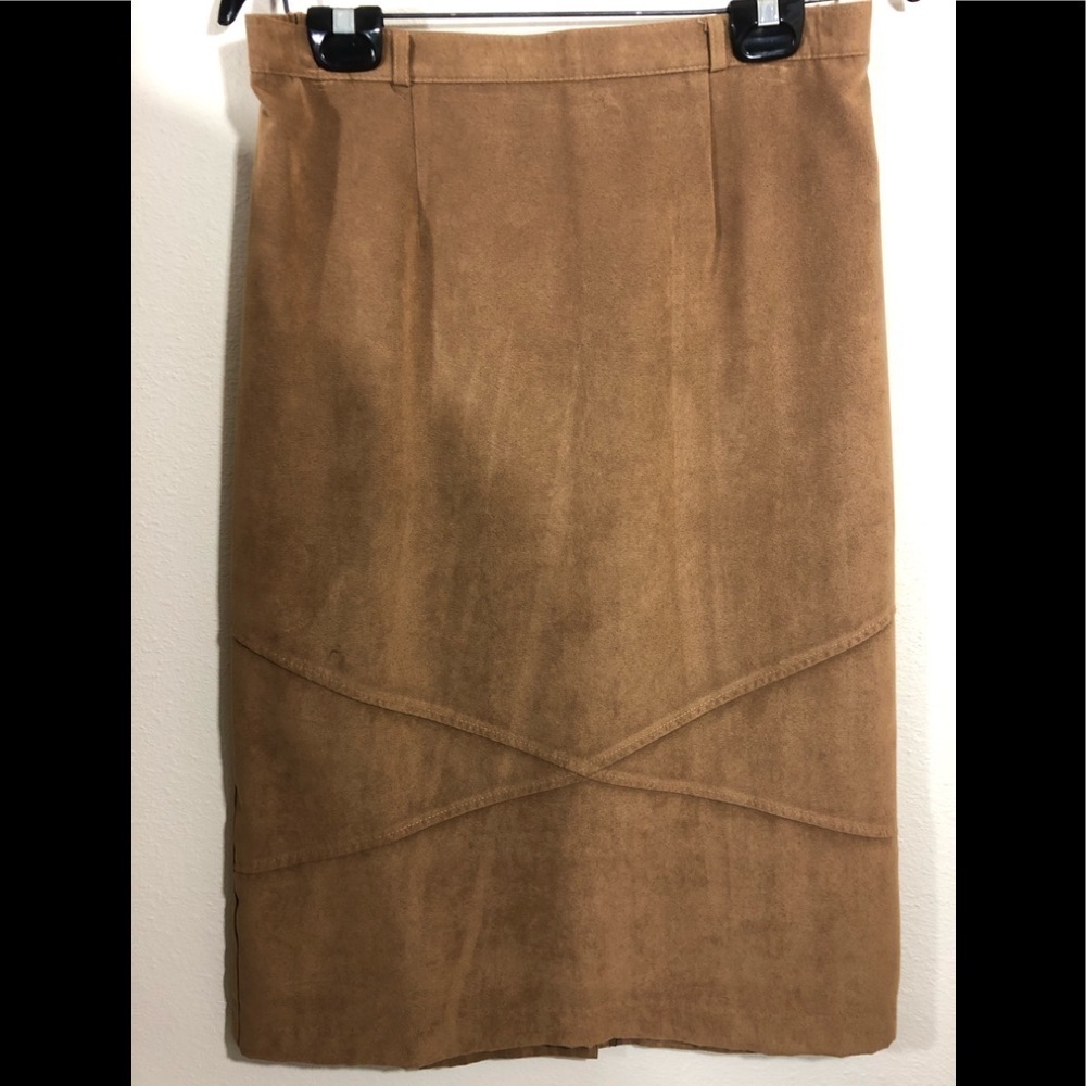 CLICK - SIZE 12 - TAN - VINTAGE PENCIL SKIRT (PANTS ONLY) - EXCELLENT COND-B9 - Picture 3 of 11